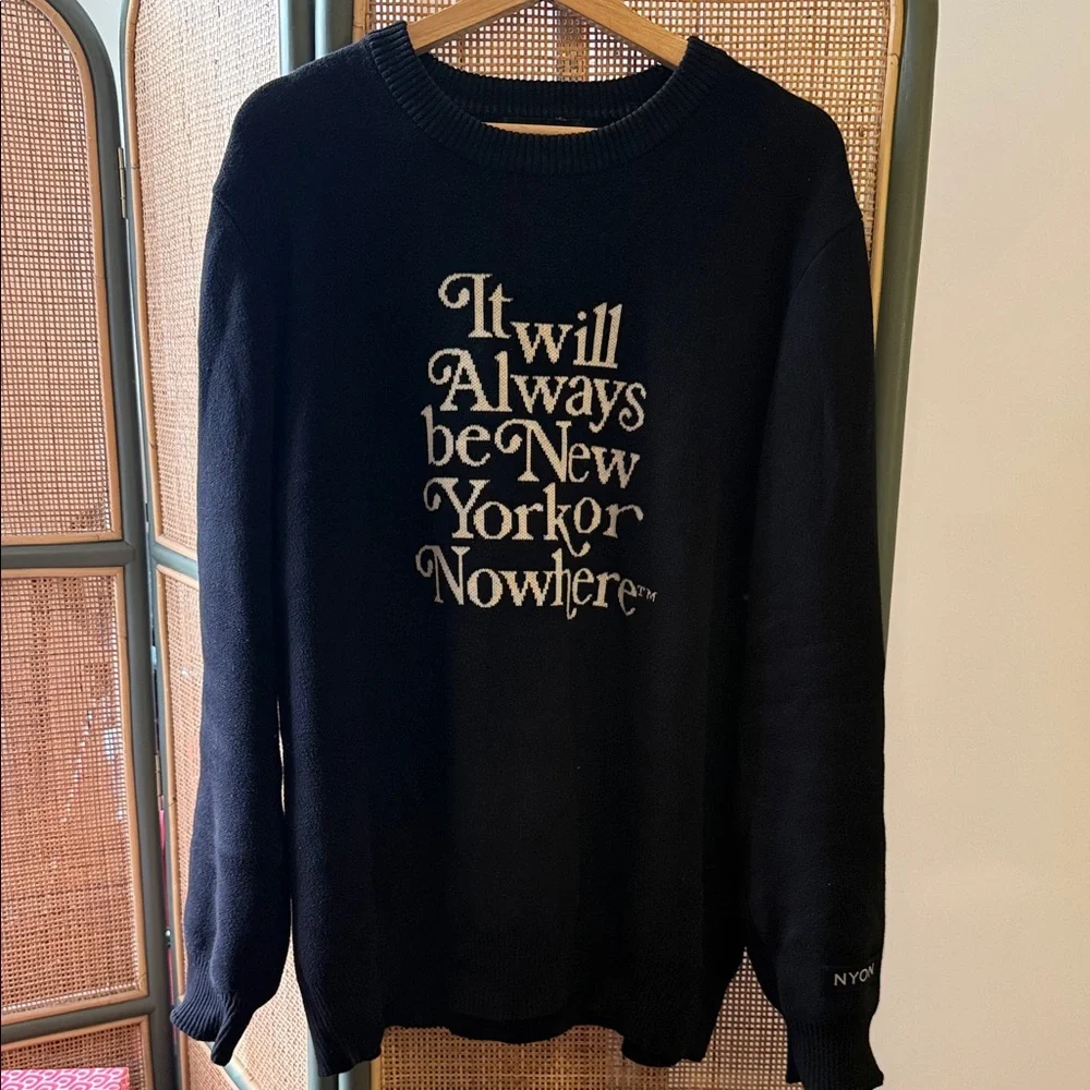 New York or Nowhere (NYON) Black Crewneck Knit Sweater blogger fave, sold out! - Picture 3 of 6